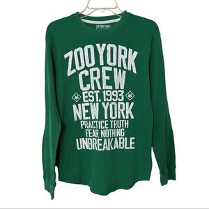 3/$20💥 ZOO YORK Thermal Shirt Graphic Print Long Sleeve Vintage Y2K Streetwear
